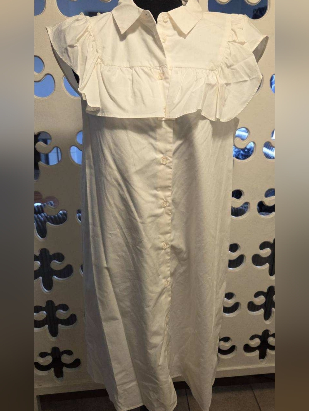 Who What Wear Ruffle Button Down Dress